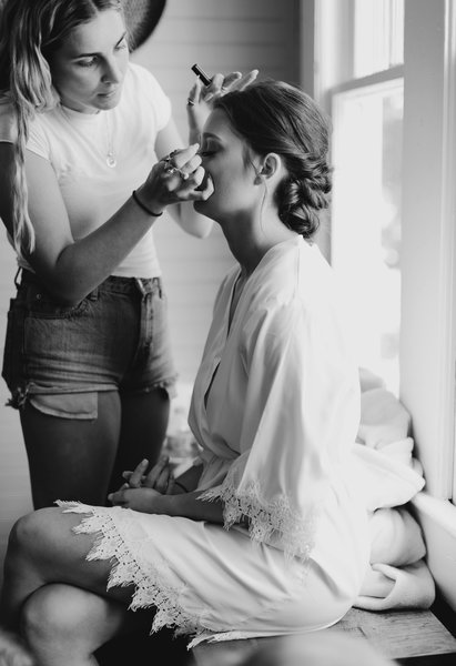 Bride Getting Ready At Wheeler Cottages